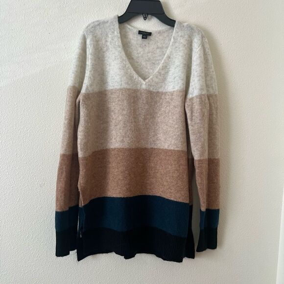 Ann Taylor sweater pullover womens size S colorblock v neck - Picture 1 of 4